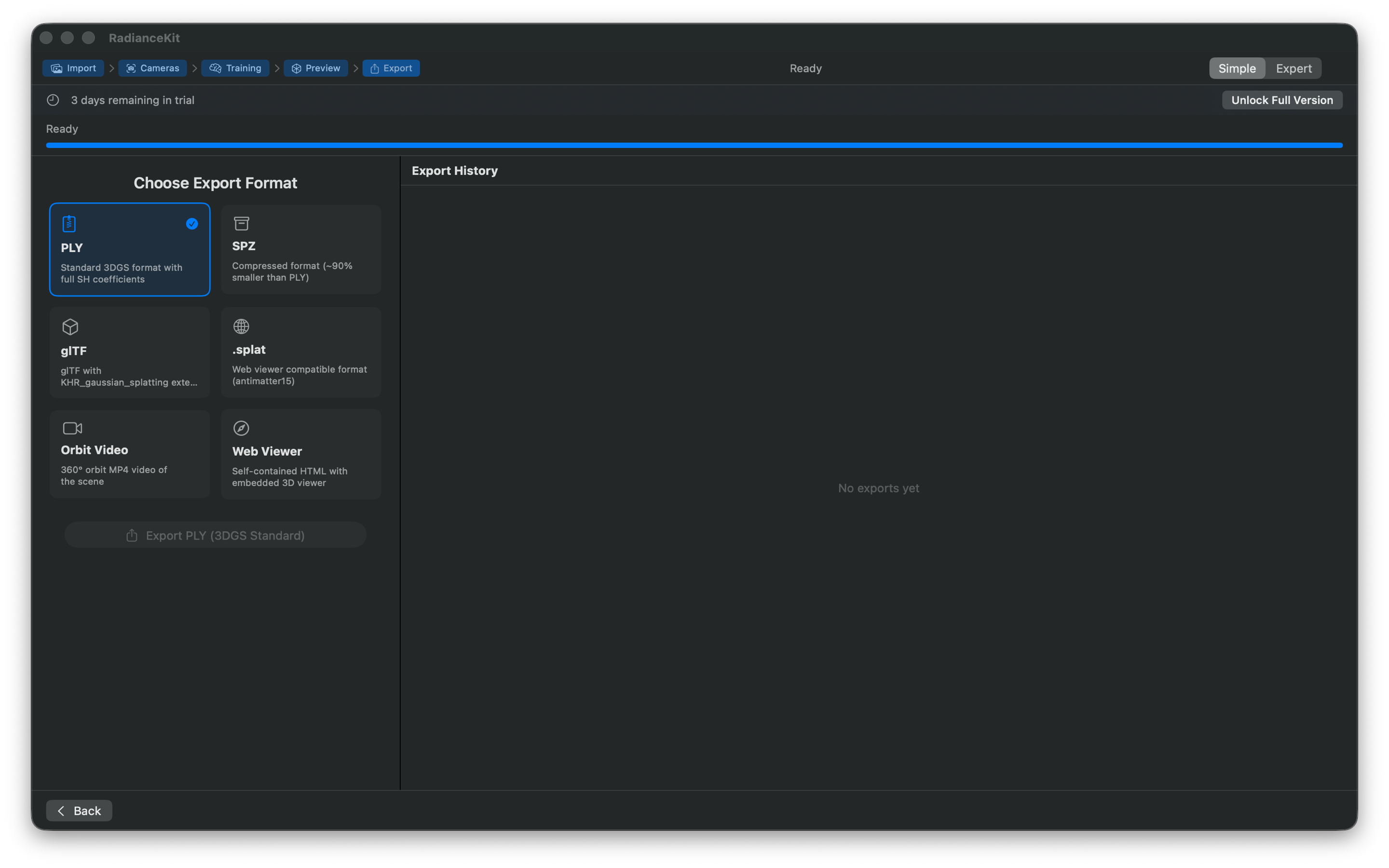 Export in multiple formats